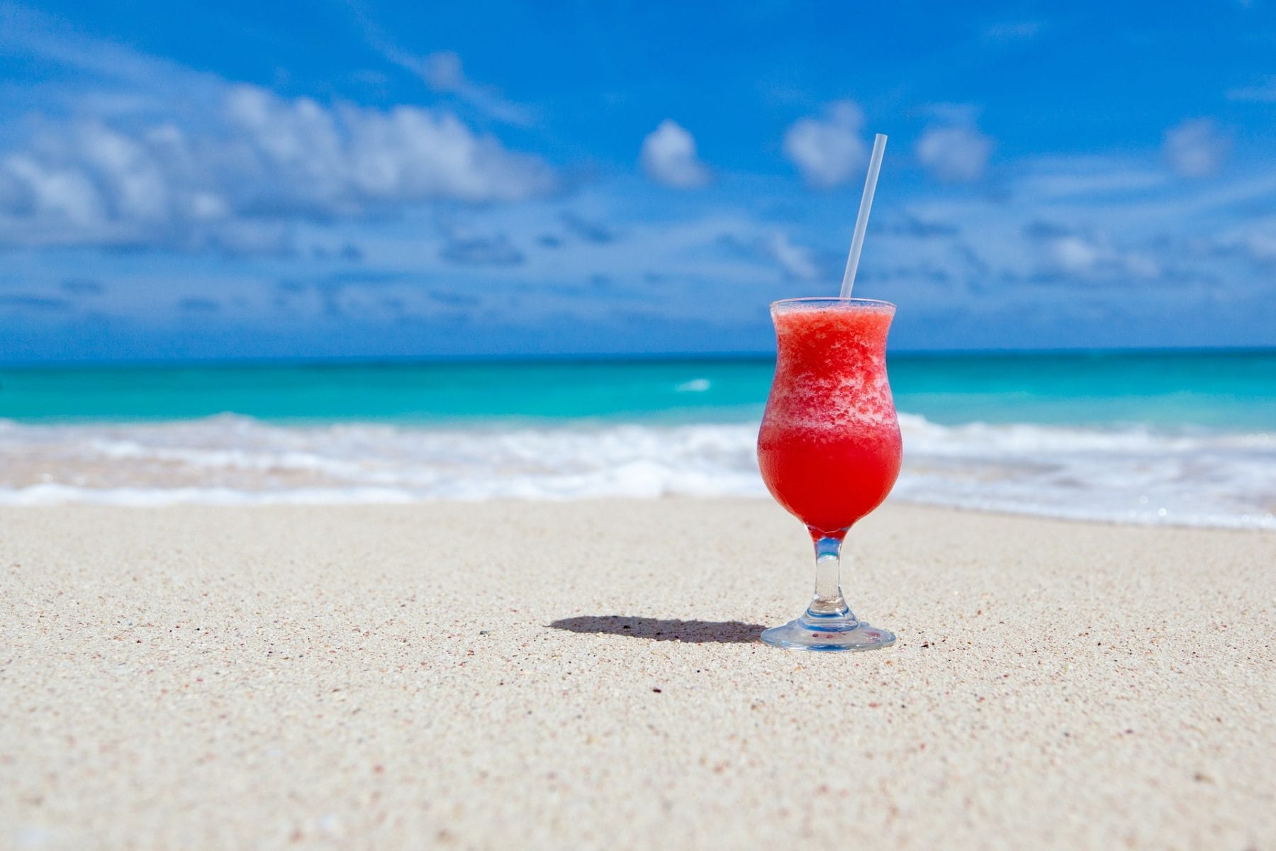 a cocktail on the beach